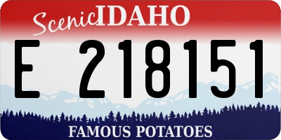 ID license plate E218151