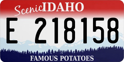 ID license plate E218158