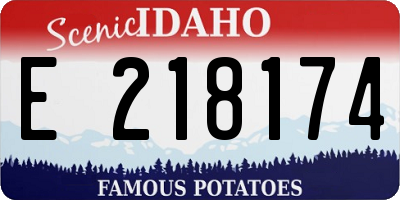ID license plate E218174