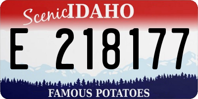 ID license plate E218177