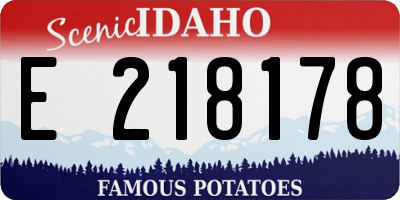 ID license plate E218178
