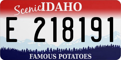 ID license plate E218191