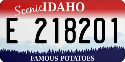 ID license plate E218201