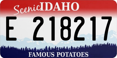 ID license plate E218217