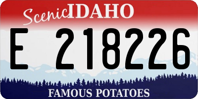 ID license plate E218226