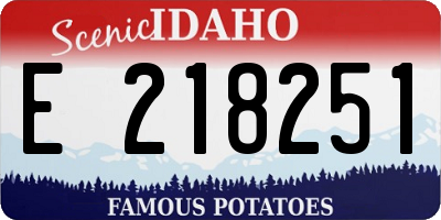 ID license plate E218251