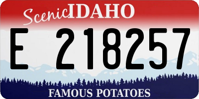 ID license plate E218257
