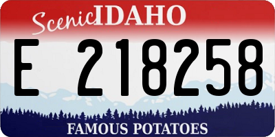 ID license plate E218258