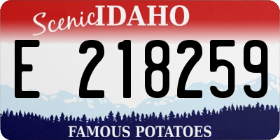 ID license plate E218259