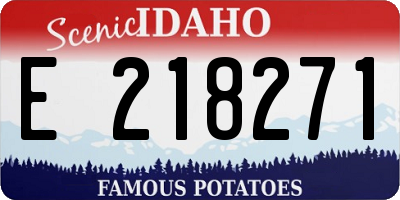 ID license plate E218271
