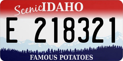 ID license plate E218321