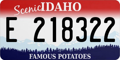 ID license plate E218322