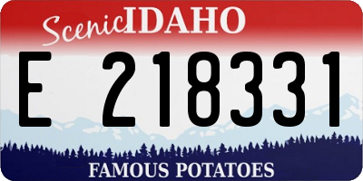 ID license plate E218331