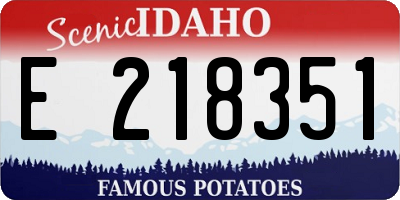 ID license plate E218351
