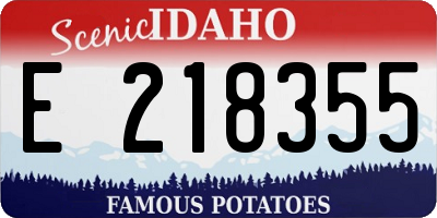 ID license plate E218355