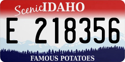 ID license plate E218356