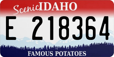 ID license plate E218364