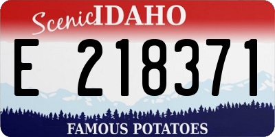 ID license plate E218371