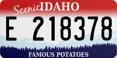 ID license plate E218378