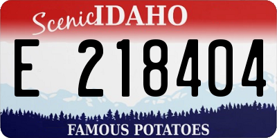 ID license plate E218404