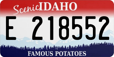 ID license plate E218552