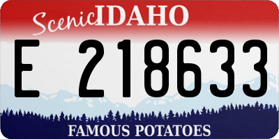 ID license plate E218633