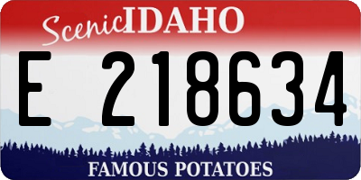 ID license plate E218634