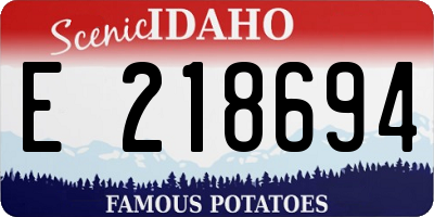 ID license plate E218694