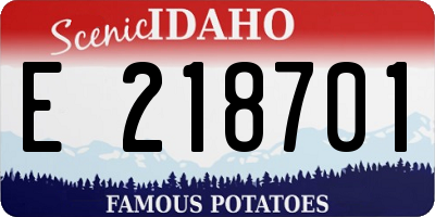 ID license plate E218701