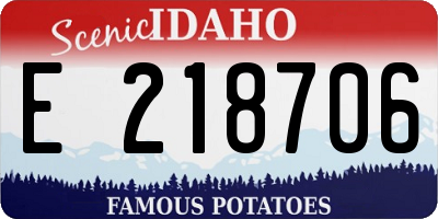 ID license plate E218706