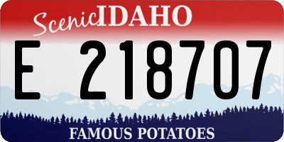 ID license plate E218707