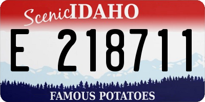 ID license plate E218711