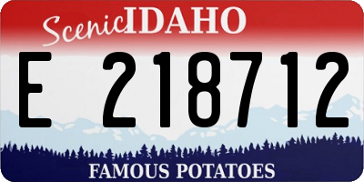 ID license plate E218712