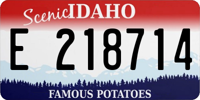 ID license plate E218714