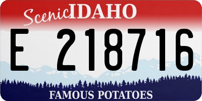 ID license plate E218716