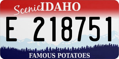 ID license plate E218751