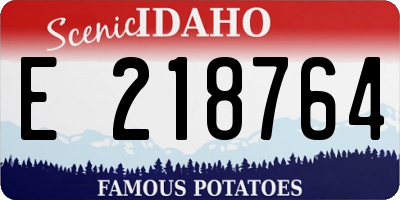 ID license plate E218764
