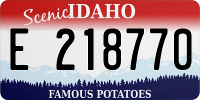 ID license plate E218770