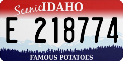ID license plate E218774