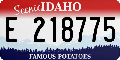 ID license plate E218775
