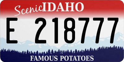 ID license plate E218777