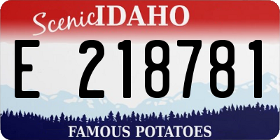 ID license plate E218781