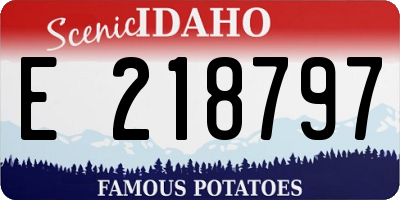 ID license plate E218797