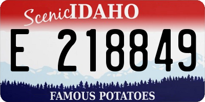 ID license plate E218849