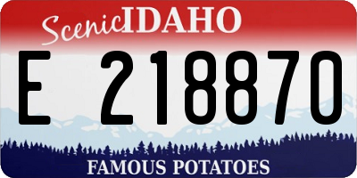 ID license plate E218870
