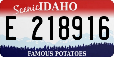 ID license plate E218916