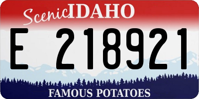 ID license plate E218921