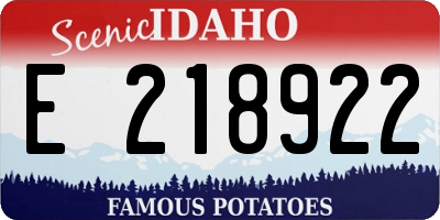 ID license plate E218922