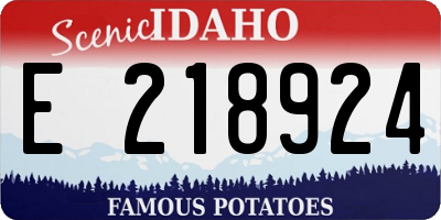 ID license plate E218924