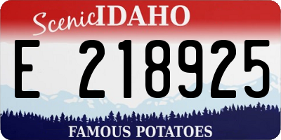 ID license plate E218925